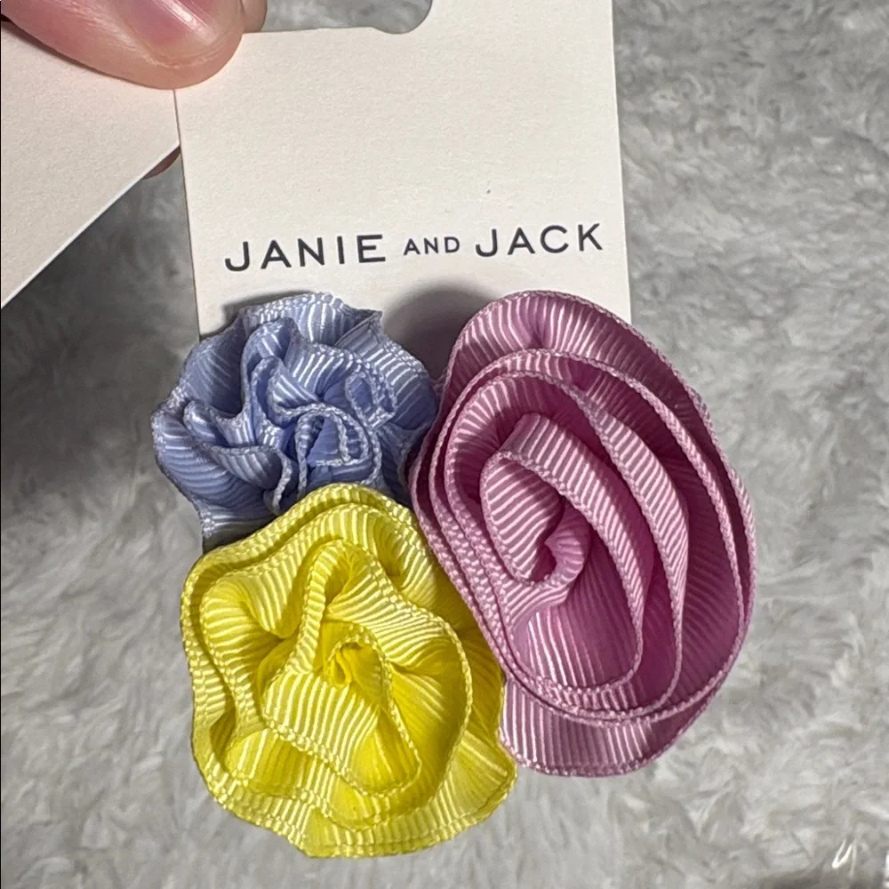 New Janie & Jack Bundle Of 2 Hair Clips One Size Red And Multi Color